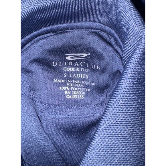 UltraClub Cool & Dry Navy Polo Shirt S  Ladies 100% Polyester - Picture 3 of 6